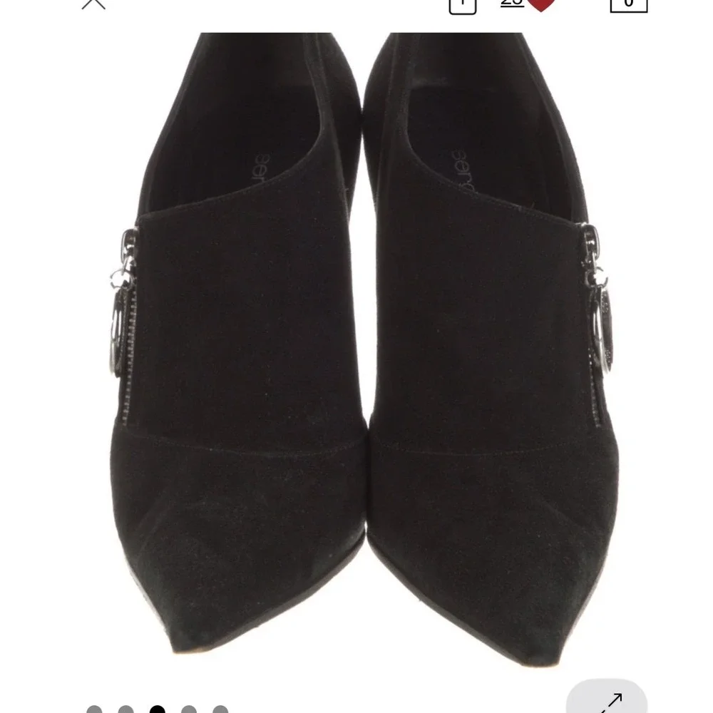 Sergio Rossi Black Suede‎ Zip Ankle Pumps Size 8.5 (IT 38.5)